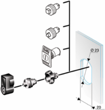 6mm Square Lock Insert for Spacial CRN Enclosures, Single Locking Accessory