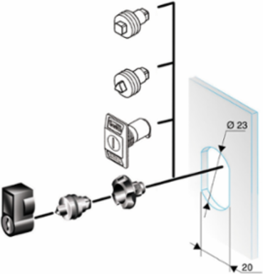 External Handle with Key Lock, 455 Key, Compatible with Thalassa PLM
