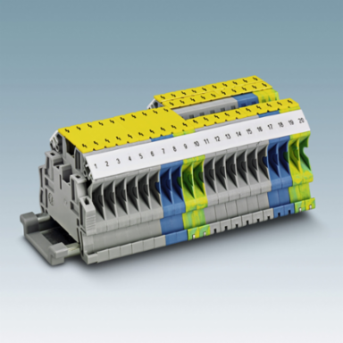 Linergy TR Terminal Block Warning Label, 10mm2, Yellow