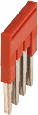 Plug-in Bridge, 4-Way for 2.5 mm² Terminal Blocks, Set of 50, Red
