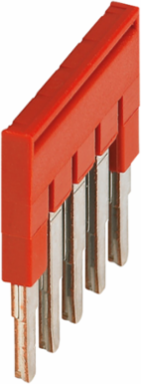 Linergy TR 5-Way Plug-in Bridge for 2.5mm² Terminal Blocks, Red, Set of 50