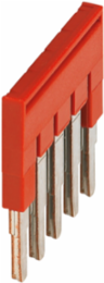 Linergy TR 5-Way Plug-in Bridge for 2.5mm² Terminal Blocks, Red, Set of 50