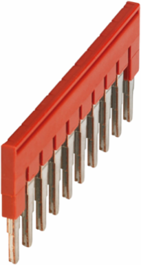Linergy TR Plug-in Bridge, 10 Ways for 4mm² Terminal Blocks, Red