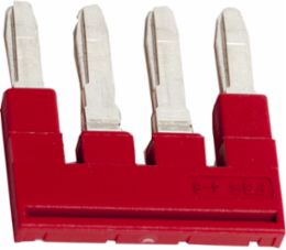 Plug-in Bridge 4 Pole for 4mm² Terminal Blocks, Red, 4 Ways, Set of 50