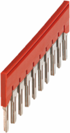 Linergy TR Plug-in Bridge, 10 Ways for 6mm² Terminal Blocks, Red, Set of 10