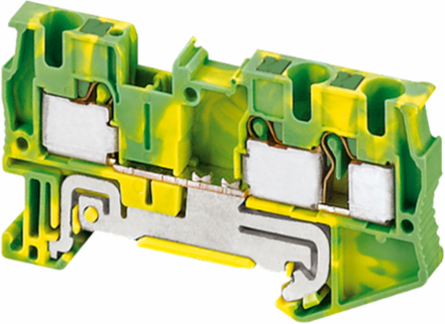 Linergy TR Terminal Block, 3 Points, 4 mm², Green-Yellow, Set of 50