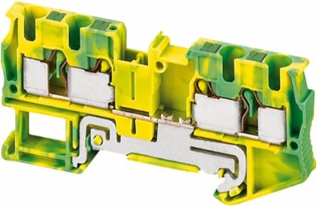 Linergy TR Terminal Block, 4 Points, 4 mm², Green-Yellow, Set of 50