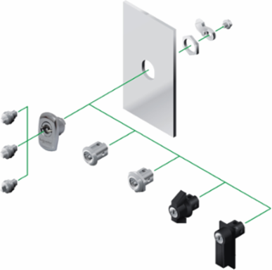 Stainless Steel Triangular Lock Insert 8mm for Spacial S3X Enclosure