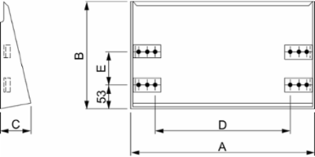 Stainless Steel Canopy 304L, 605mm x 233mm, Scotch Brite  Finish