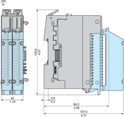 High Speed Counter Module + Base, 2 Incremental In, 24V DC, 250kHz, 4 In, 8 Out, Modicon Edge I/O NTS