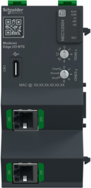 Network Interface Module + Base + Termination, EtherNet/IP, Modbus TCP, 100Mbps, 2 RJ45, Hardened, Modicon Edge I/O NTS