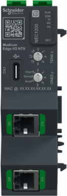 Network Interface Module + Base + Termination, EtherNet/IP, Modbus TCP, 100Mbps, 2 RJ45, Modicon Edge I/O NTS