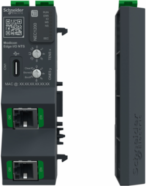 Network Interface Module + Base + Termination, EtherNet/IP, Modbus TCP, 100Mbps, 2 RJ45, Modicon Edge I/O NTS