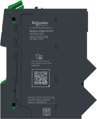 Network Interface Module + Base + Termination, EtherNet/IP, Modbus TCP, 100Mbps, 2 RJ45, Modicon Edge I/O NTS