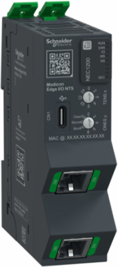 Network Interface Module + Base + Termination, EtherNet/IP, Modbus TCP, 100Mbps, 2 RJ45, Modicon Edge I/O NTS