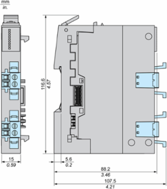 Power Supply Module + Base, 24V DC, Bus and Field, Hardened, Modicon Edge I/O NTS