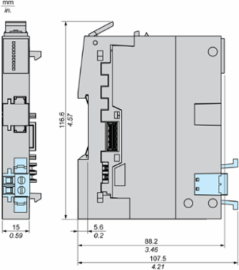 Power Supply Module + Base, 24V DC, Field, Hardened, Modicon Edge I/O NTS