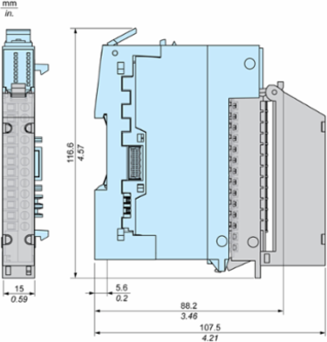 H TERMBLOCK 12 PTS + COVER SCREW 5MM DC