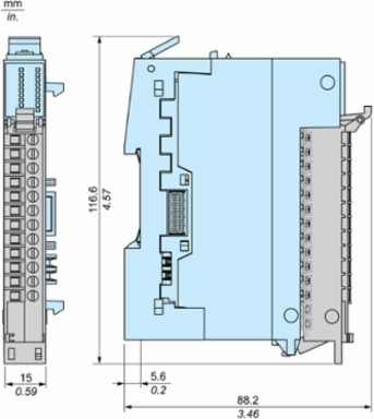 Screw Terminal Block, 12 Points, 5mm Pitch, Without Cover, AC, Use on Low Height Module, Hardened, Modicon Edge I/O NTS