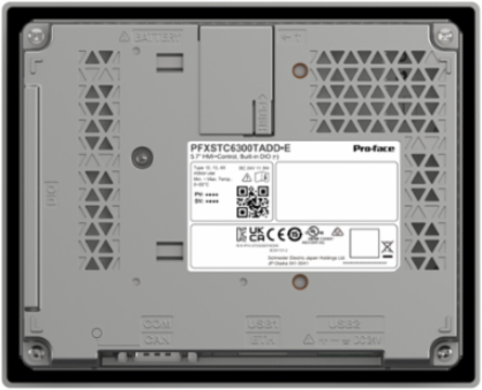 Touch panel, Proface STC6000, 5.7"W, built-in DIO source type,1COM, 1Ethernet, USB, 24VDC