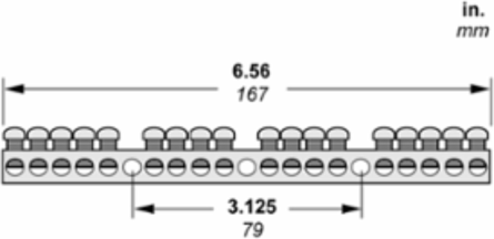 Loadcentre Equipment Ground Bar Assembly, 18 Connectors