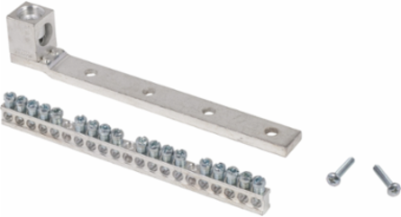 QO Ground Bar Kit - 224 mm Length, 19 Connectors, Mounting Holes