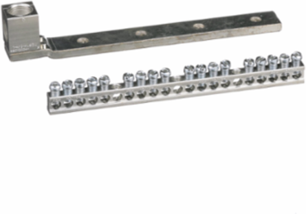 QO Ground Bar Kit - 224 mm Length, 19 Connectors, Mounting Holes