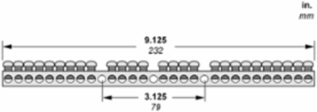 QO Load Center Ground Bar Assembly, 27 Terminals, 0.312 Inch Depth, 0.437 Inch Height