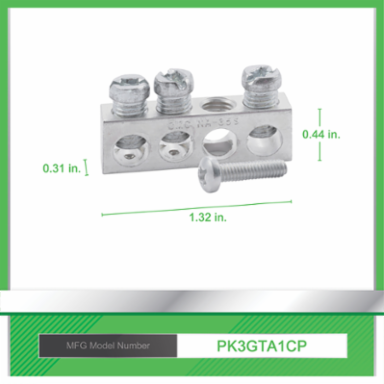 Loadcentre Ground Bar Assembly, 0.312 Inch Depth, 0.437 Inch Height