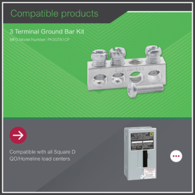 Loadcentre Ground Bar Assembly, 0.312 Inch Depth, 0.437 Inch Height