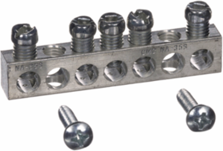 QO Load Center Ground Bar Assembly, 5 Connections, 2.25 Inch Long
