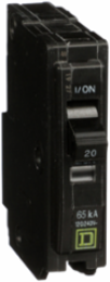 Mini Circuit Breaker, 1 Pole, 20A, 120/240VAC, 65kA Breaking Capacity