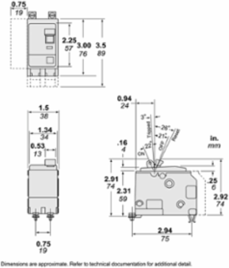 Mini Circuit Breaker 30A 2 Pole 120/240VAC 65kA Bolt-On Mount