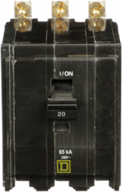 Mini Circuit Breaker 20A 3 Pole 120/240VAC 65kA Bolt-On Mount