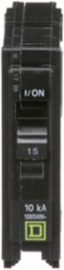 QO Miniature Circuit Breaker 15A 1 Pole Plug-In Mount 10kA