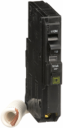 Miniature Circuit Breaker, 15A, 1 Pole, 120V AC, 10kA, Ground Fault 30mA
