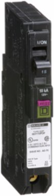 Mini Circuit Breaker 15A 1 Pole 120VAC 10kA Plug-in Mount