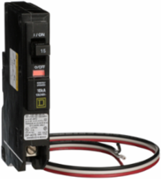 Mini Circuit Breaker, 15A, 1 Pole, 120/240V AC, 10kA, Plug-In Mount