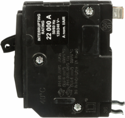 Mini Circuit Breaker 15A 1 Pole 120/240V AC 22kA Plug-In Mount