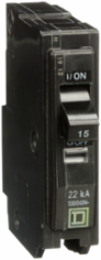 Mini Circuit Breaker 15A 1 Pole 120/240V AC 22kA Plug-In Mount