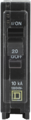 Mini Circuit Breaker 20A 1 Pole 120/240VAC 10kA Plug-In Mount