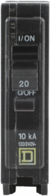 Mini Circuit Breaker 20A 1 Pole 120/240VAC 10kA Plug-In Mount