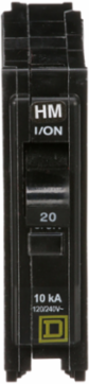 Mini Circuit Breaker 20A, 1 Pole, 120/240V AC, 10kA, Plug-in Mount