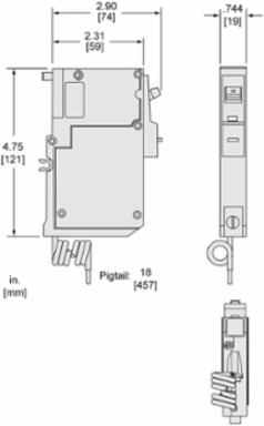 Mini Circuit Breaker 20A 1 Pole 120V AC 10kA Plug-In Mount
