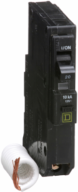 Mini Circuit Breaker 20A 1 Pole 120V AC 10kA Plug-In Mount Ground Fault 30mA