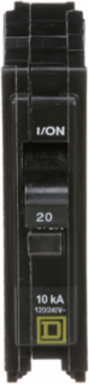 Mini Circuit Breaker 20A 1 Pole 120/240VAC 10kA High Density Discharge