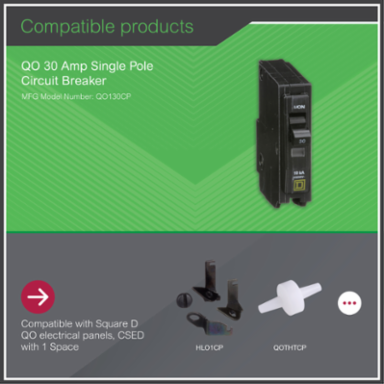 Mini Circuit Breaker 30A 1 Pole Plug-in Mount 10kA 120/240VAC