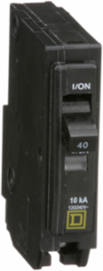 Mini Circuit Breaker 40A 1 Pole 120/240VAC 10kA Plug-In Mount