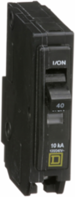 Mini Circuit Breaker 40A 1 Pole 120/240VAC 10kA Plug-In Mount