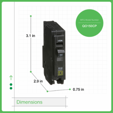 Miniature Circuit Breaker 50A 1 Pole 120/240VAC 10kA Plug-in Mount